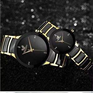 Steel band Couples matching Quartz watches.